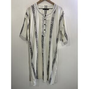 Gudrun Sjoden Boho Tribal Kaftan Lagenlook Tunic Dress M Art Lagom Scandi Resort